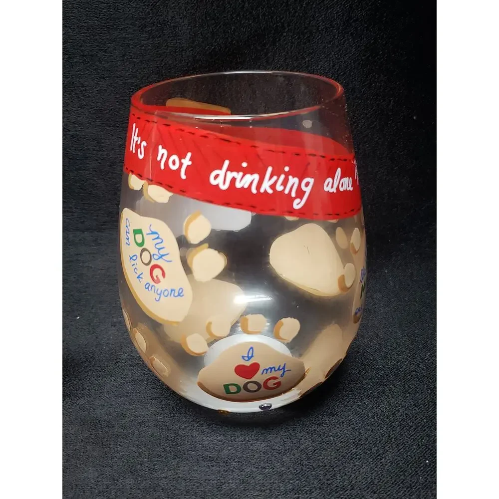 Lolita Love My Dog & Pug Life Wine Glasses Pug Decor & BNWT Socks | Doggy Lover
